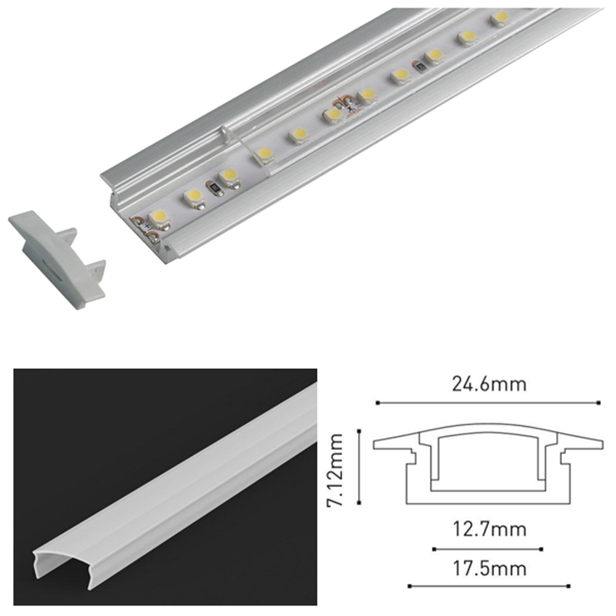 TR LED PROF SET 2000x24.6 ALU/OPL by LEYTON LIGHTING