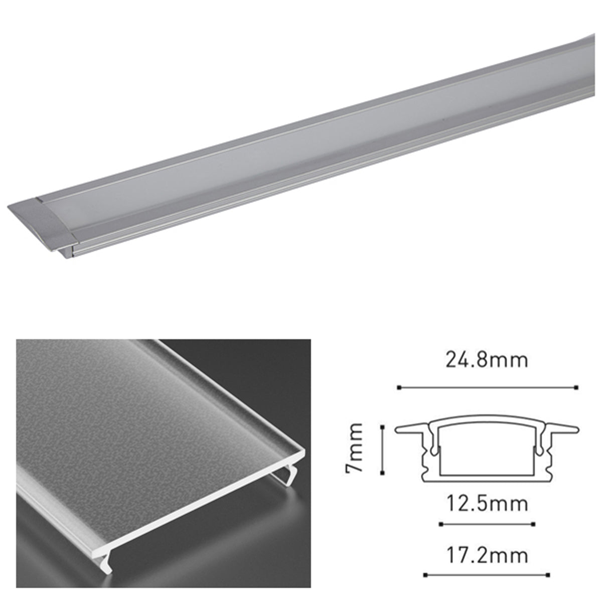 JR LED PROF SET 2500x24.8x7 ALU/FRS by LEYTON LIGHTING