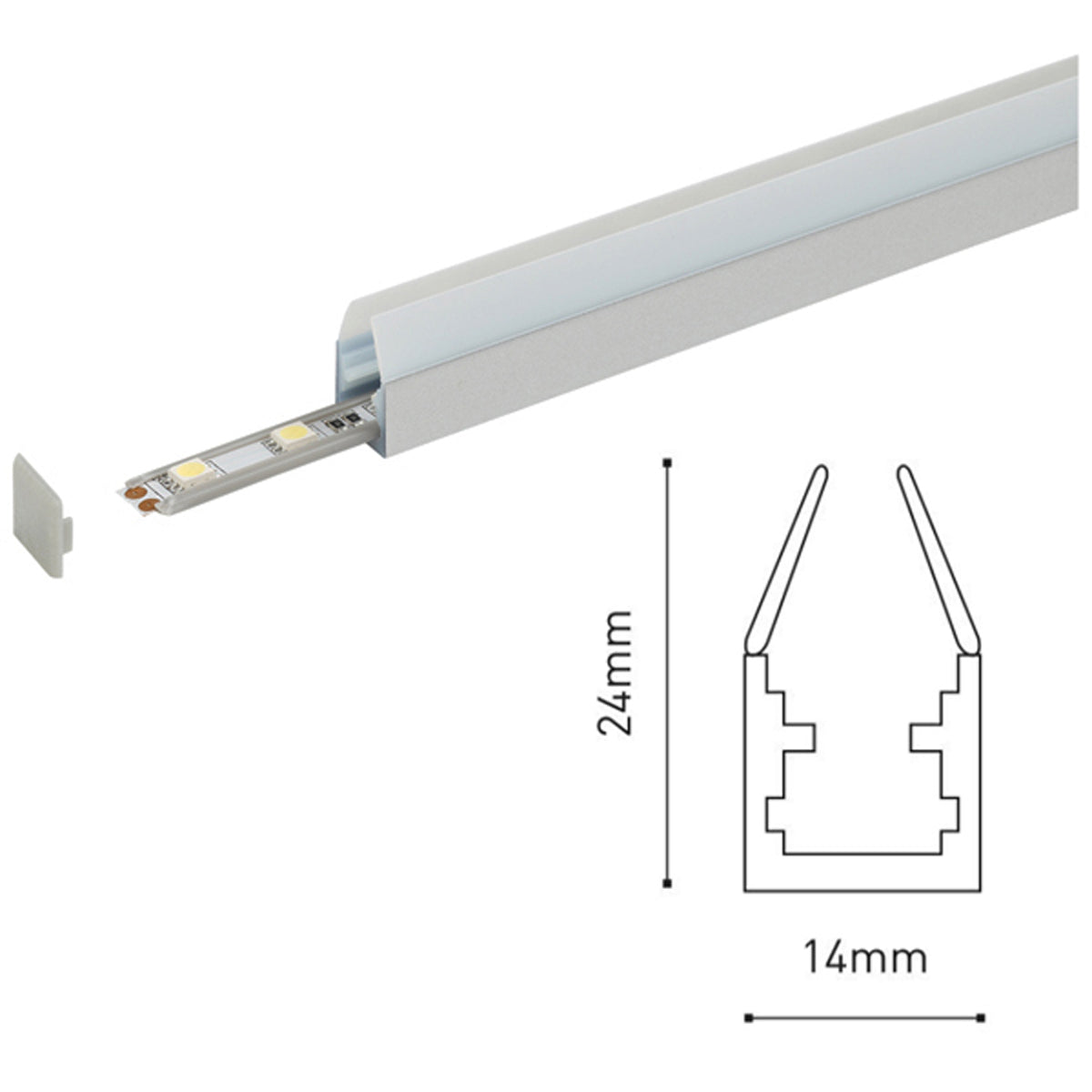 WGL LED GLASS PROFILE SET 2000 SSV by LEYTON LIGHTING