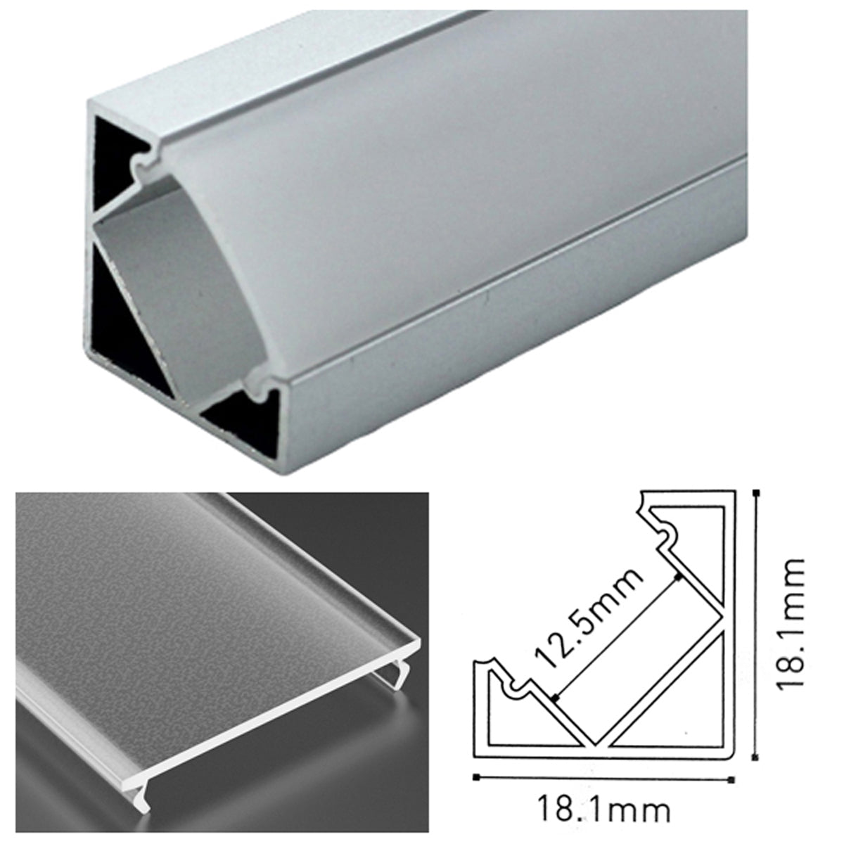 JC LED PROF SET2500x18.1 ALU/FRS by LEYTON LIGHTING