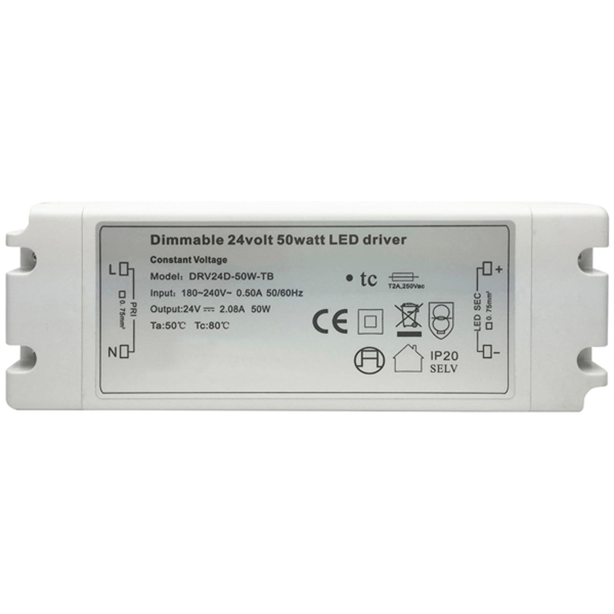 MAINS DIM LED DRIVER 24V/50W TB by LEYTON LIGHTING