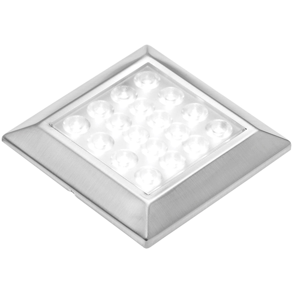 LED SQU DLIGHT 12V/1.25W STST/CW