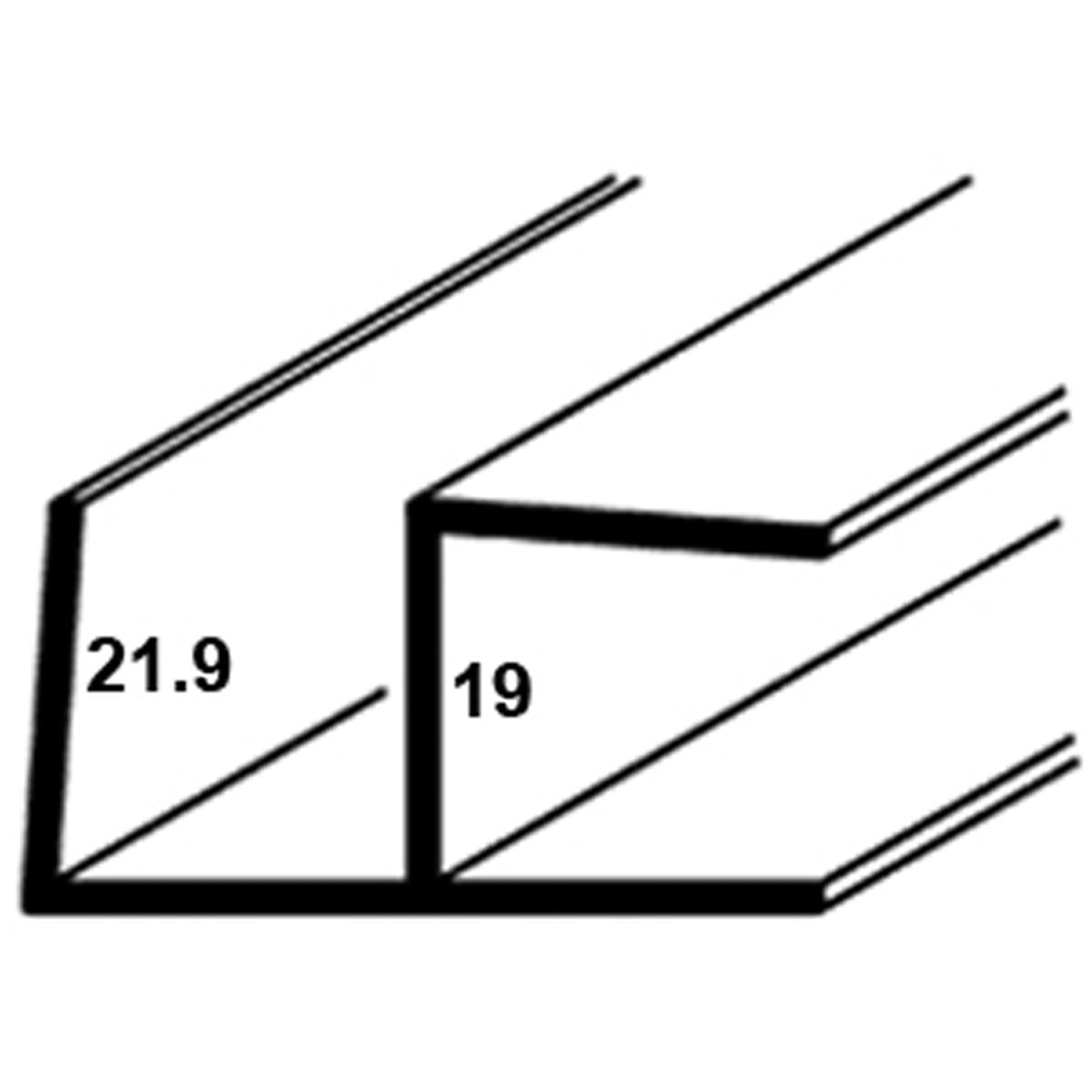 PVC L SECTION 19x2440 WHIx12