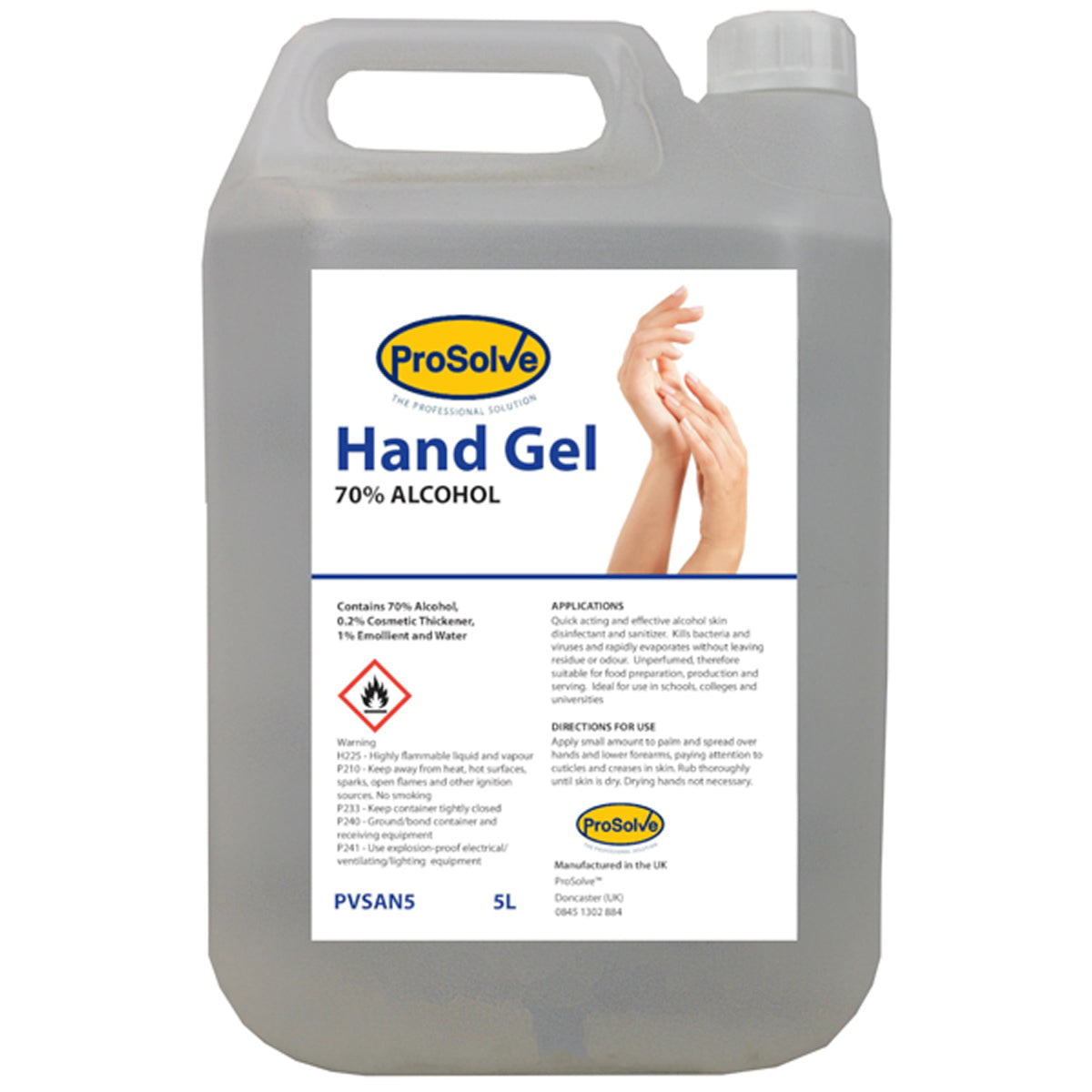 PROSOLVE ALCOHOL HAND GEL 5L