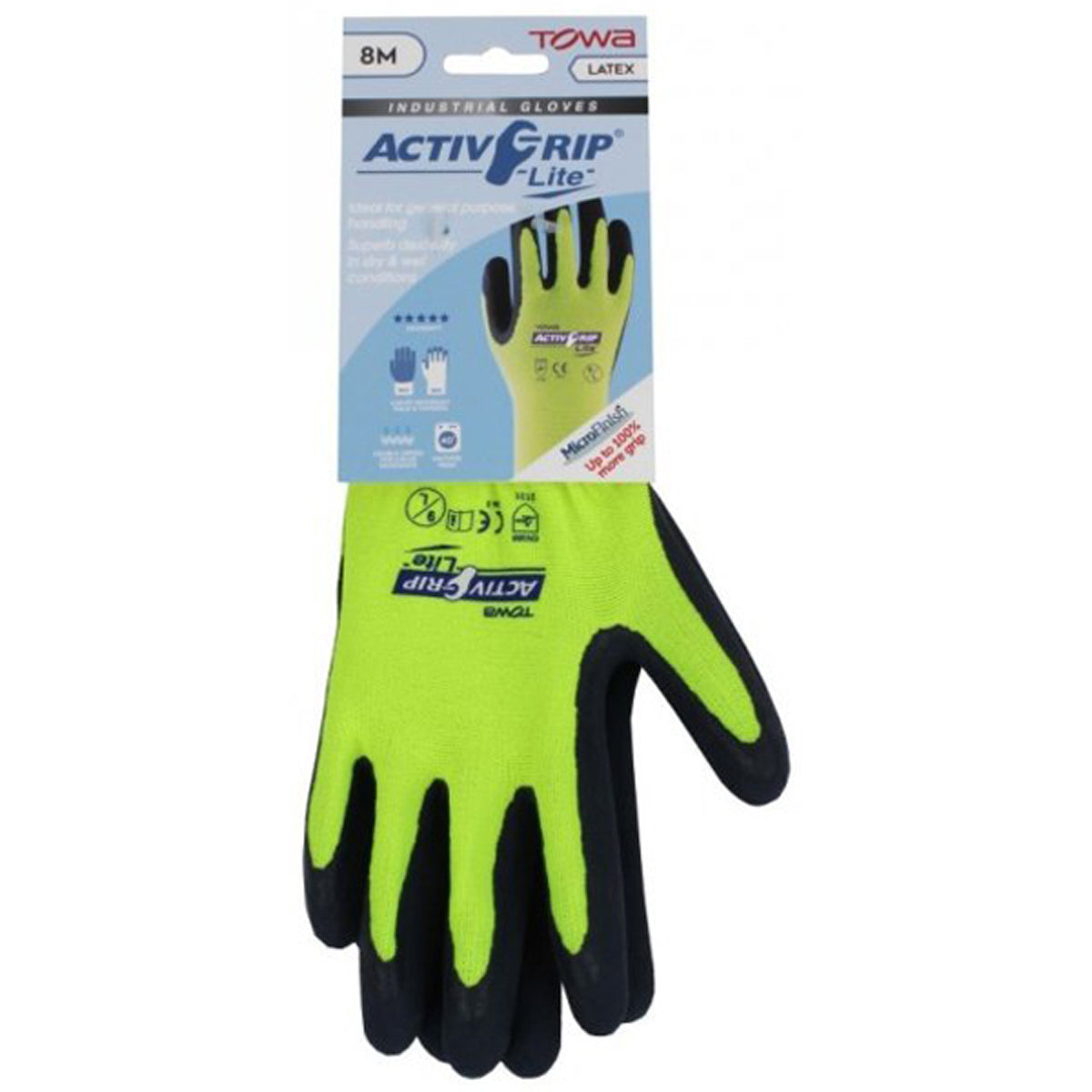 ACTIVGRIP GLOVES LITE SZ08 YELLOW