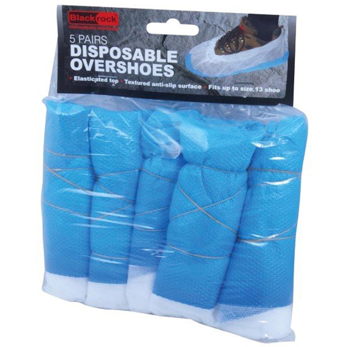 DISPOSABLE OVERSHOES 5PR PL/BLUE
