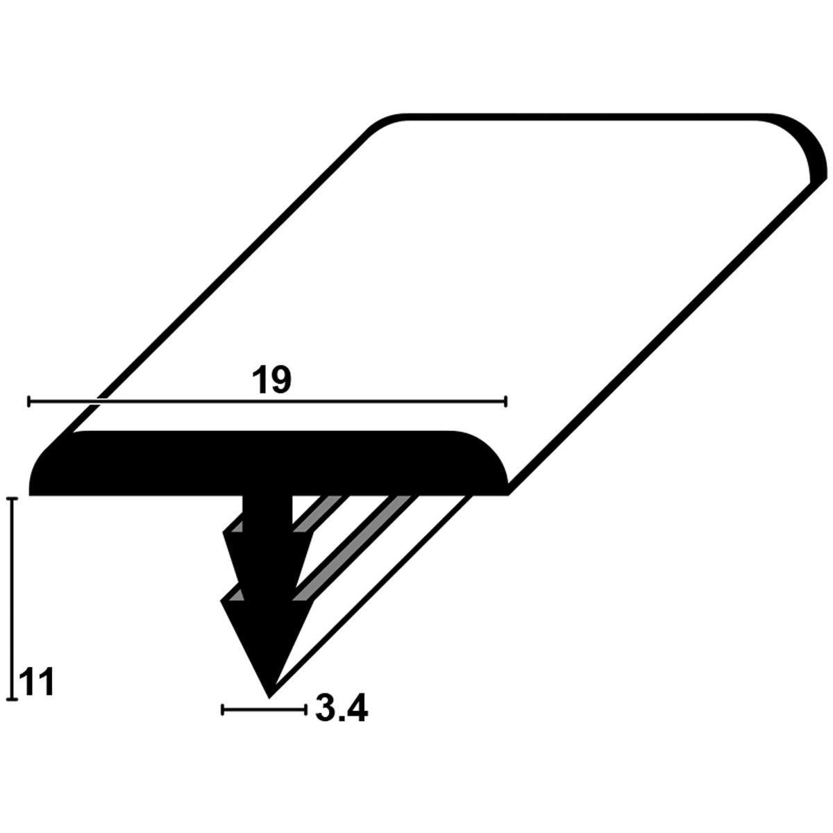 PVC RIGID T+BARB 19x2440 BLKx12