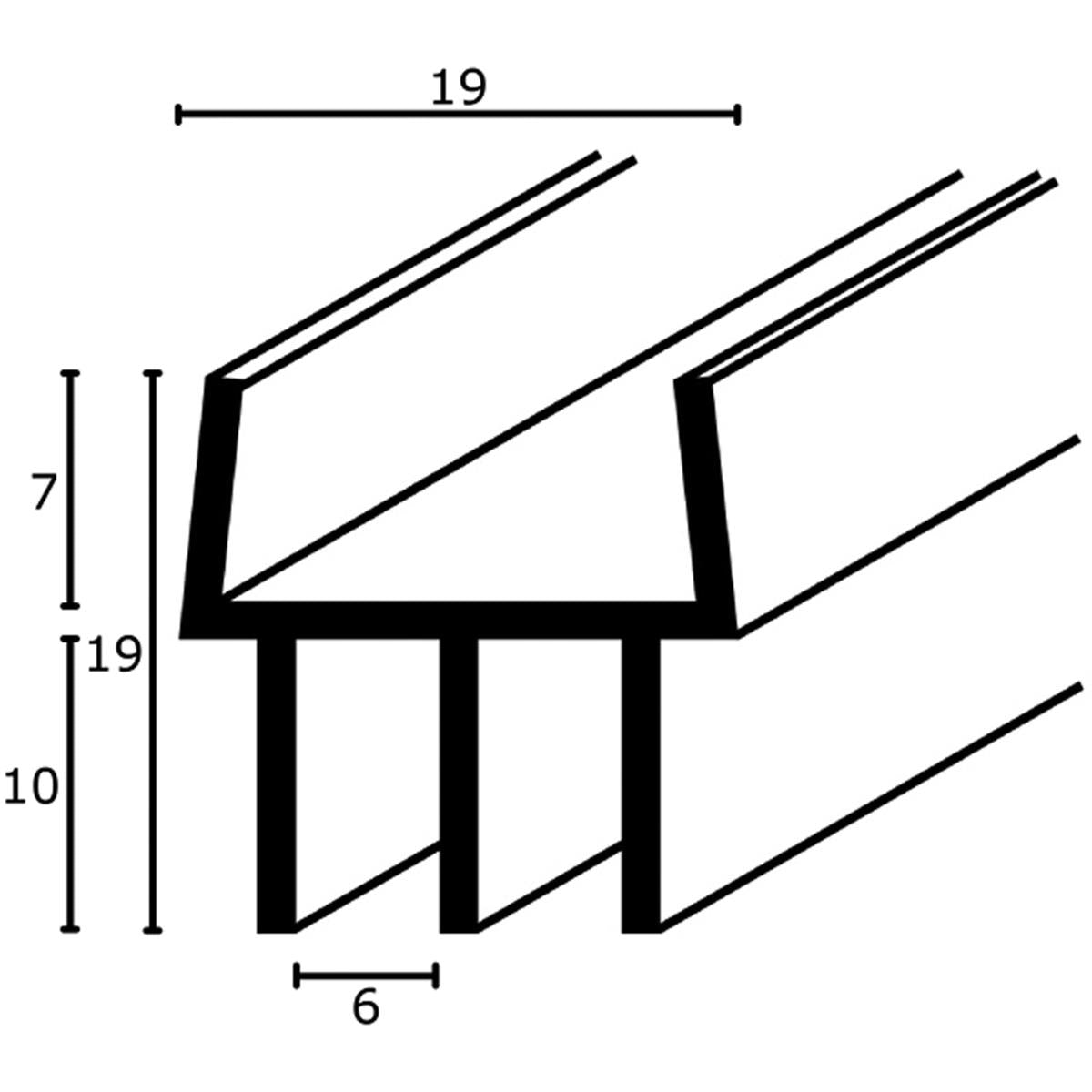 PVC VIVARIUM TRACK TOP 2440 BLKx12