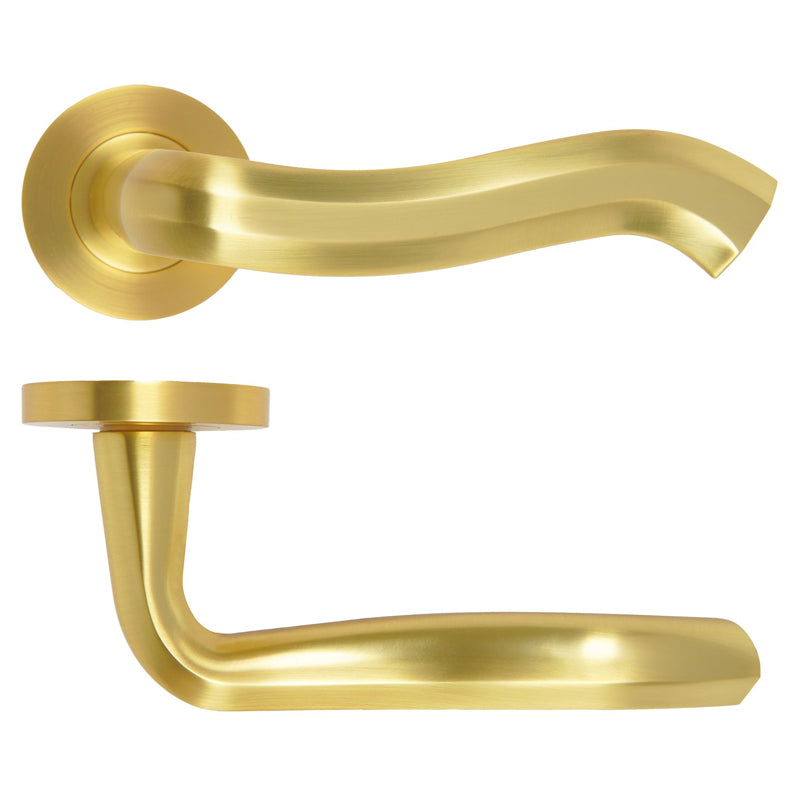 ROSSO MANIGLIE SE ROCOCO LEVER HANDLE 135x66x50 SBR by ZOO HARDWARE LTD