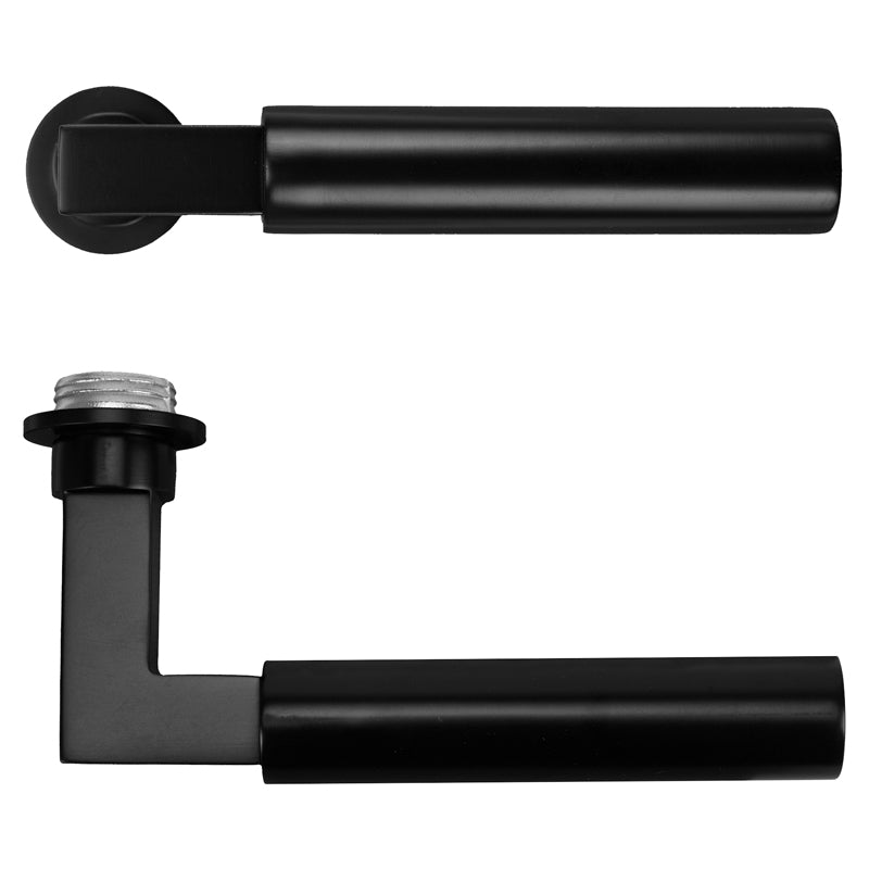 ROSSO TECNICA MINI GARDA LEVER HANDLE 135x64x32 PVDBLK by ZOO HARDWARE LTD