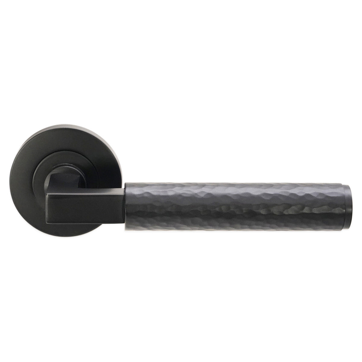 HAMMERED KNURLMOND LEVER ON ROSE 58x52x142 MBK by Spira Brass