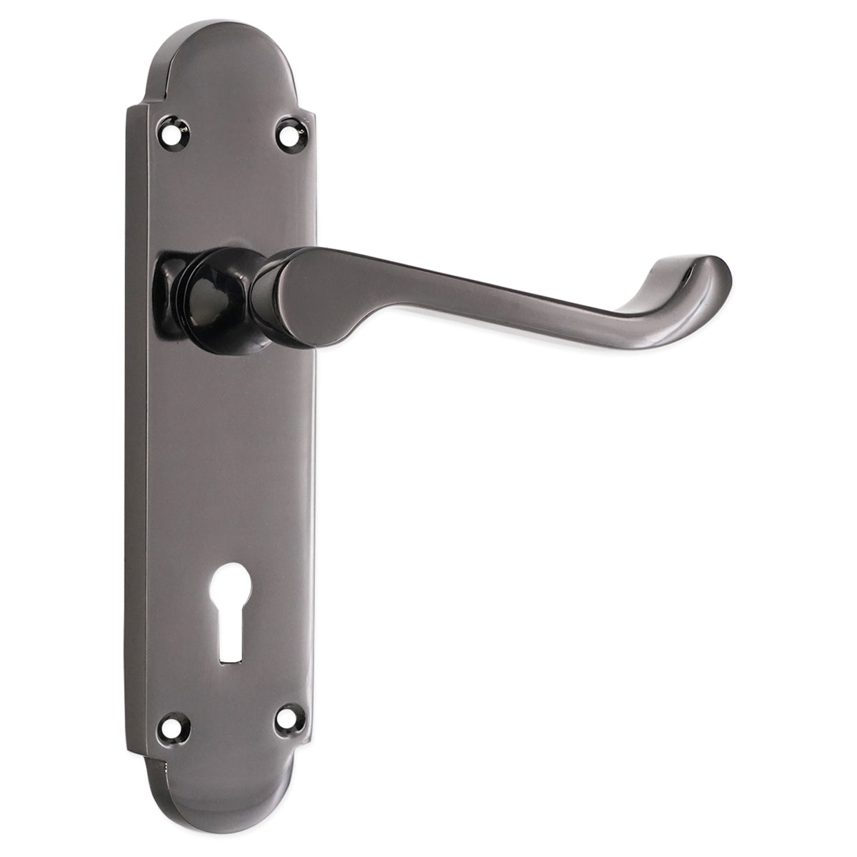 OAKLEY LEVER ON BACKPLATE LOCK 165x55x100 BKN by Spira Brass