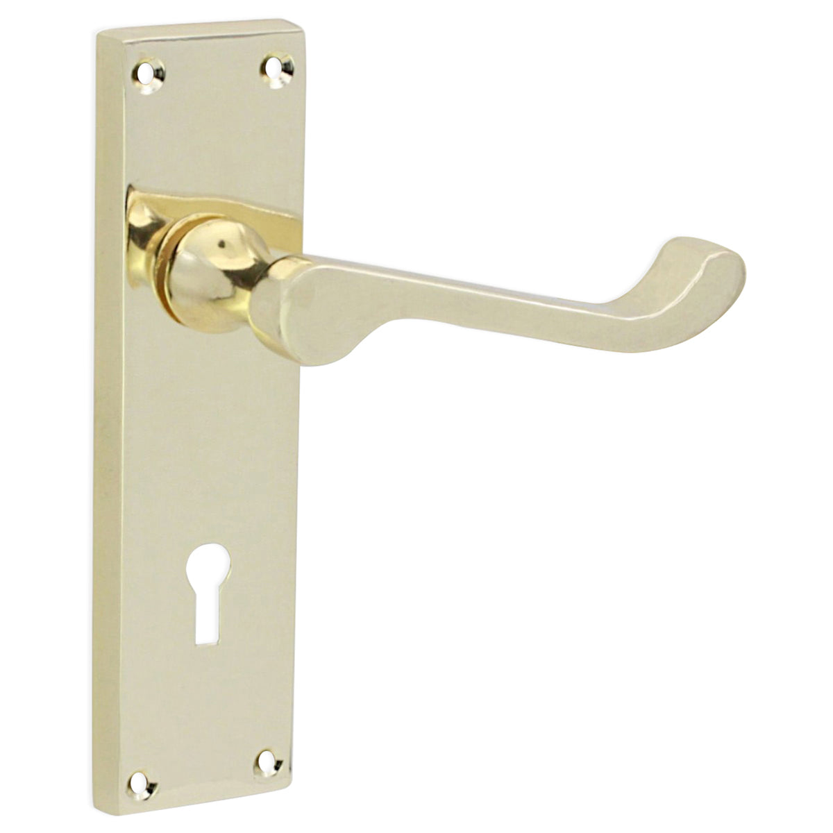 VICTORIAN SCROLL LOCK LEVER HANDLE 155x55x100 PBR by Spira Brass