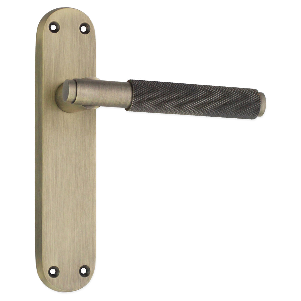 CONNAUGHT KNURLED LEVER ON BACKPLATE LATCH 185x52x115 MAN by Spira Brass