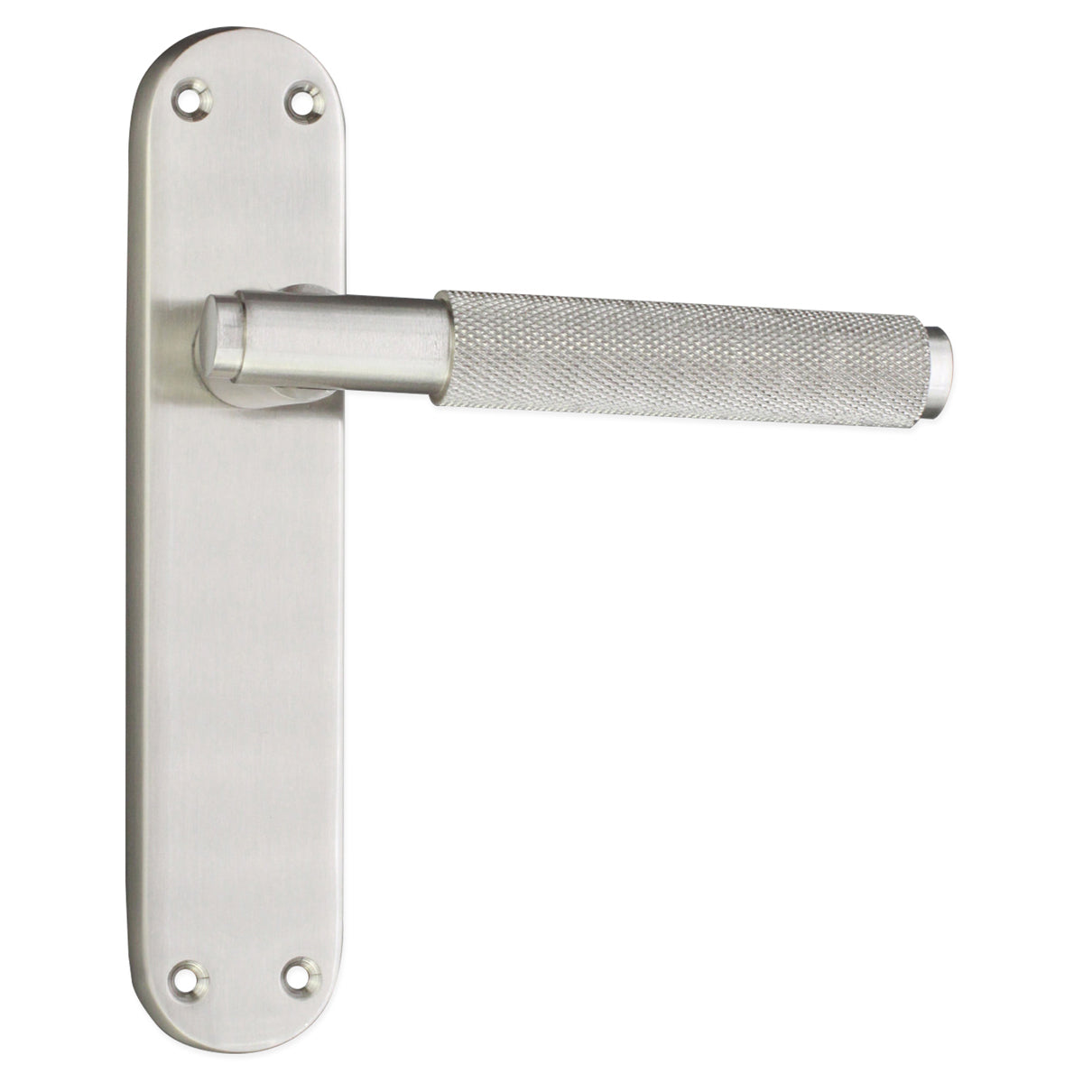 CONNAUGHT KNURLED LEVER ON BACKPLATE LATCH 185x52x115 SNP by Spira Brass