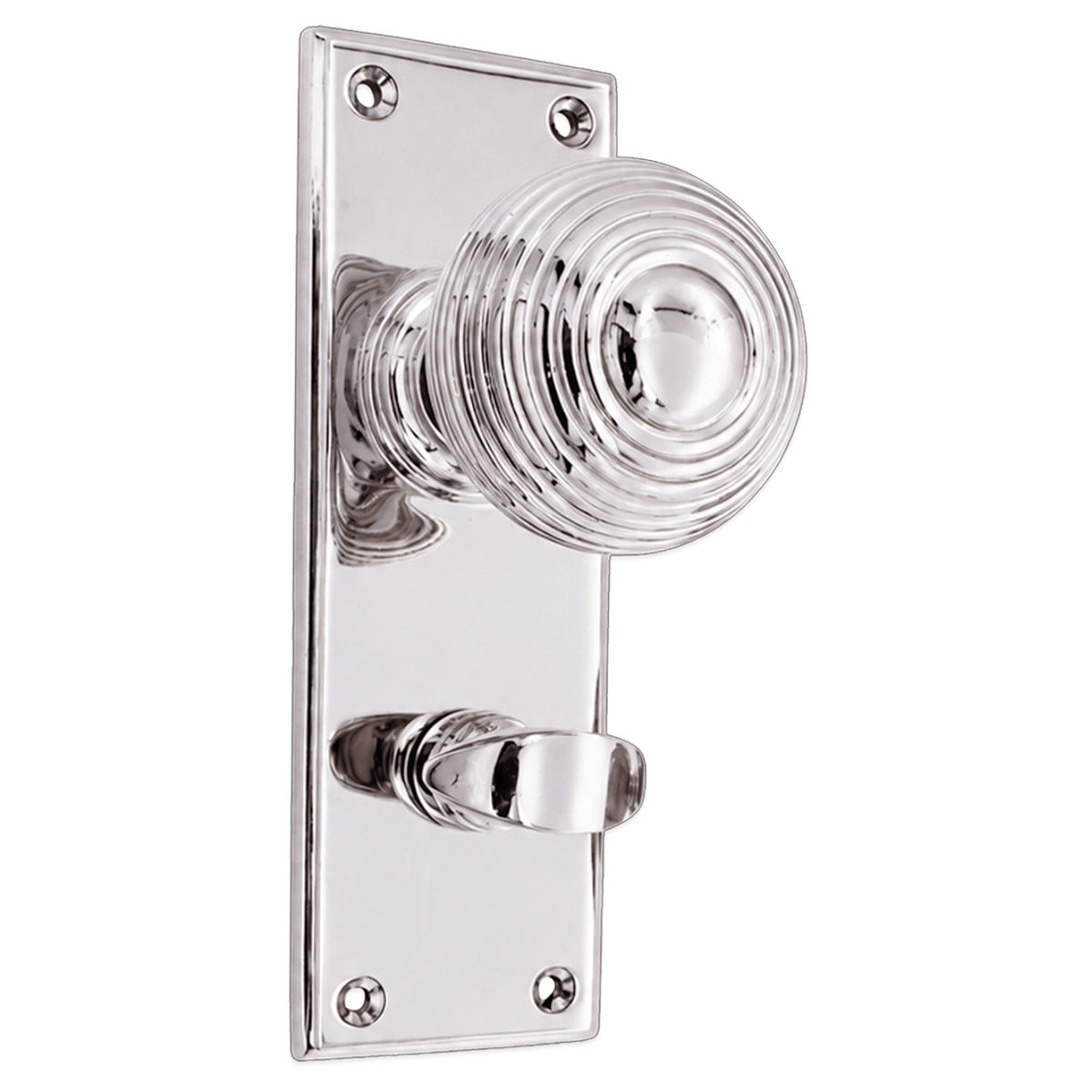 BEEHIVE KNOB ON BACKPLATE BATHROOM 76x50x150 PNP by Spira Brass