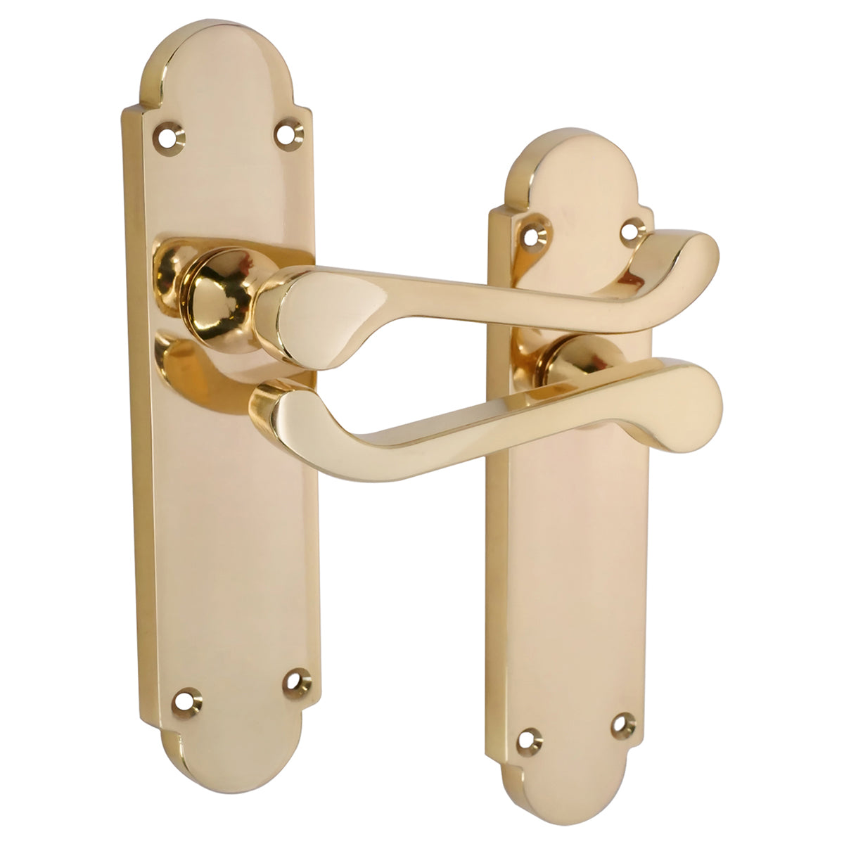 OAKLEY LEVER ON BACKPLATE LATCH 55x40x170 PBR by Spira Brass