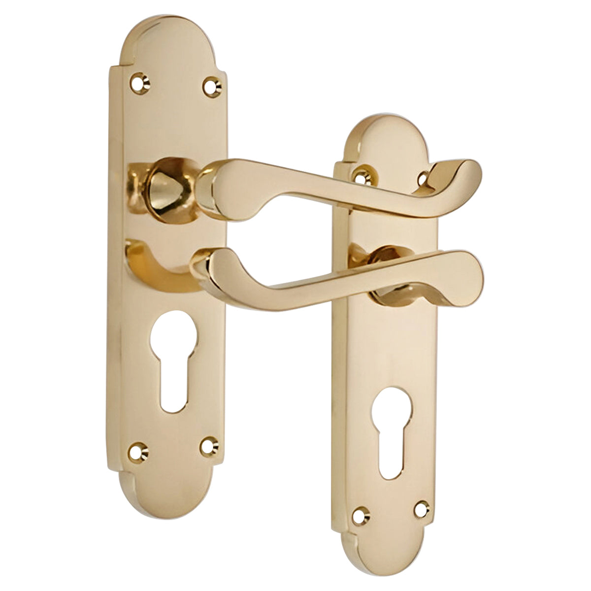 OAKLEY LEVER ON BACKPLATE EURO 55x40x170 PBR by Spira Brass
