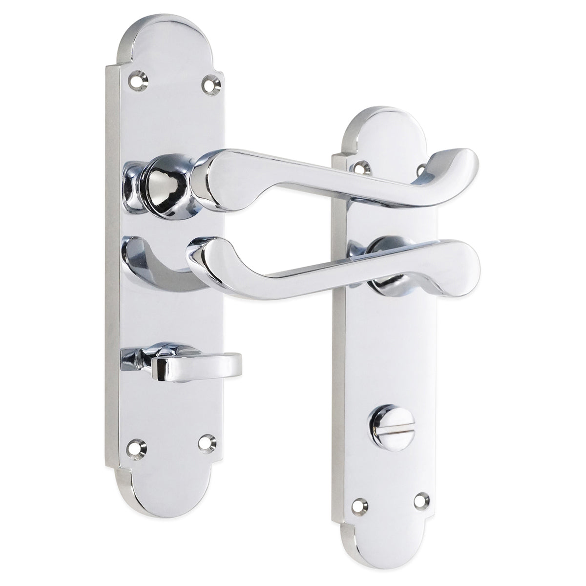 OAKLEY LEVER ON BACKPLATE BATHROOM 55x40x170 SNP by Spira Brass