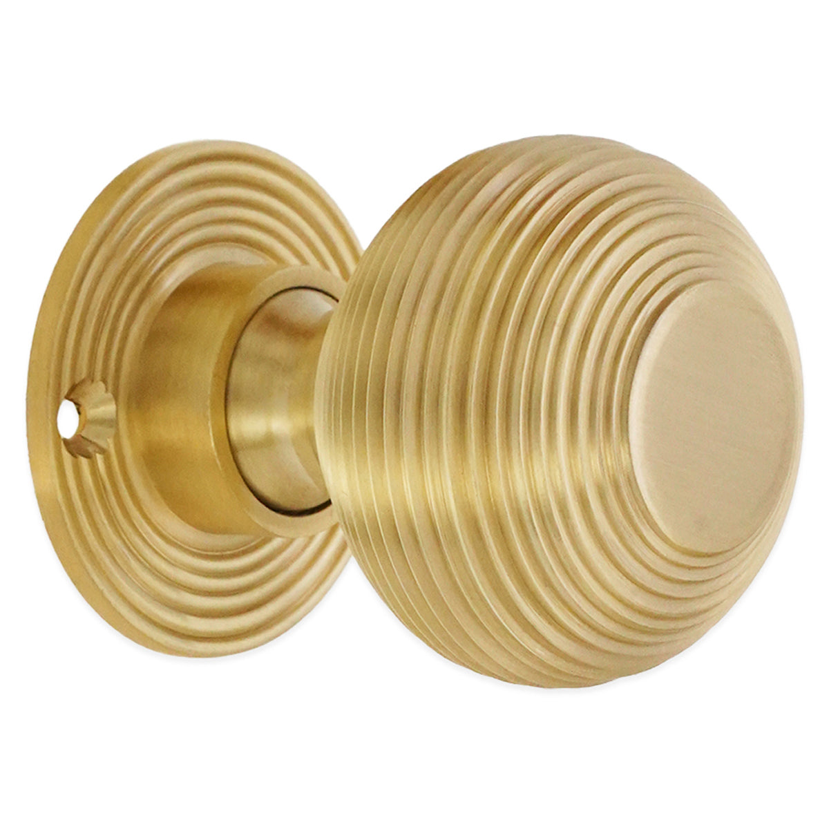 BEEHIVE RIM/MORTICE DOOR KNOB 60x50x50 SBR by Spira Brass