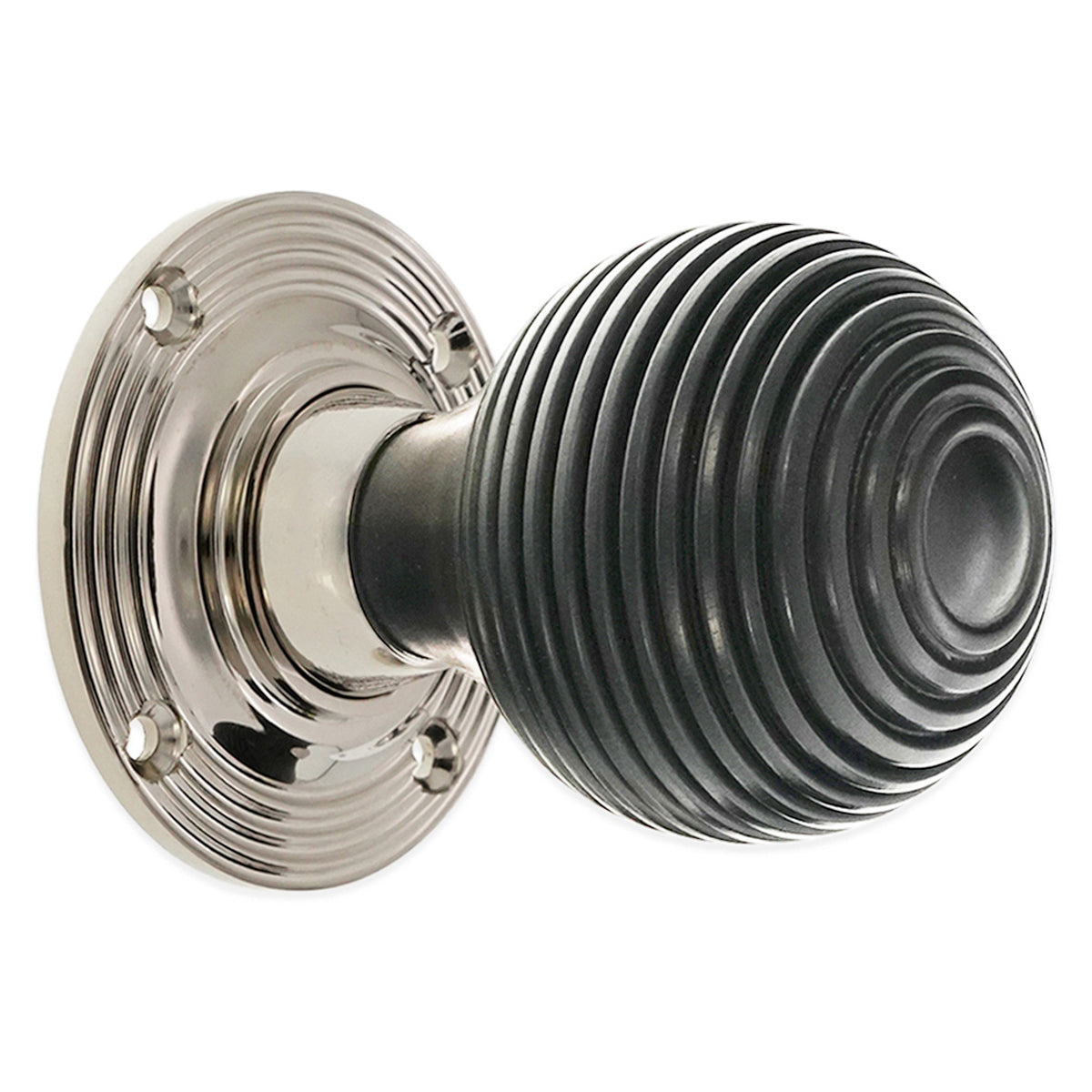 EBONY BEEHIVE RIM/MORTICE DOOR KNOB 65x85x55 PNP by Spira Brass