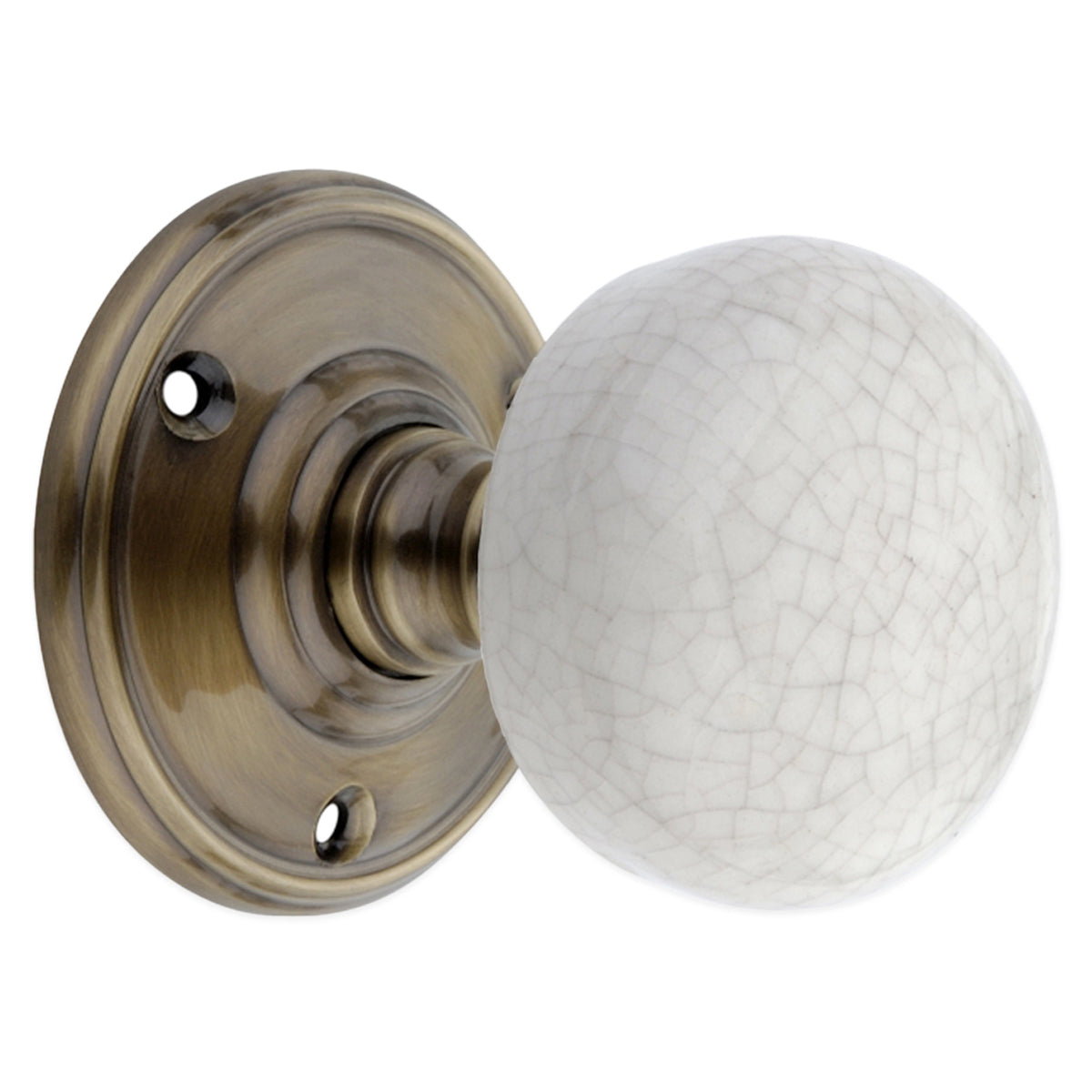 CRACKLED PORCELAIN MORTICE DOOR KNOB 70x80x60 ABR by Spira Brass