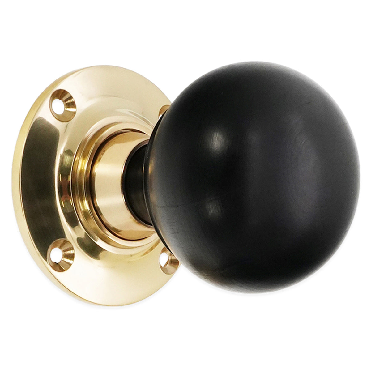 EBONY BUN RIM/MORTICE DOOR KNOB 60x75x60 PBR by Spira Brass