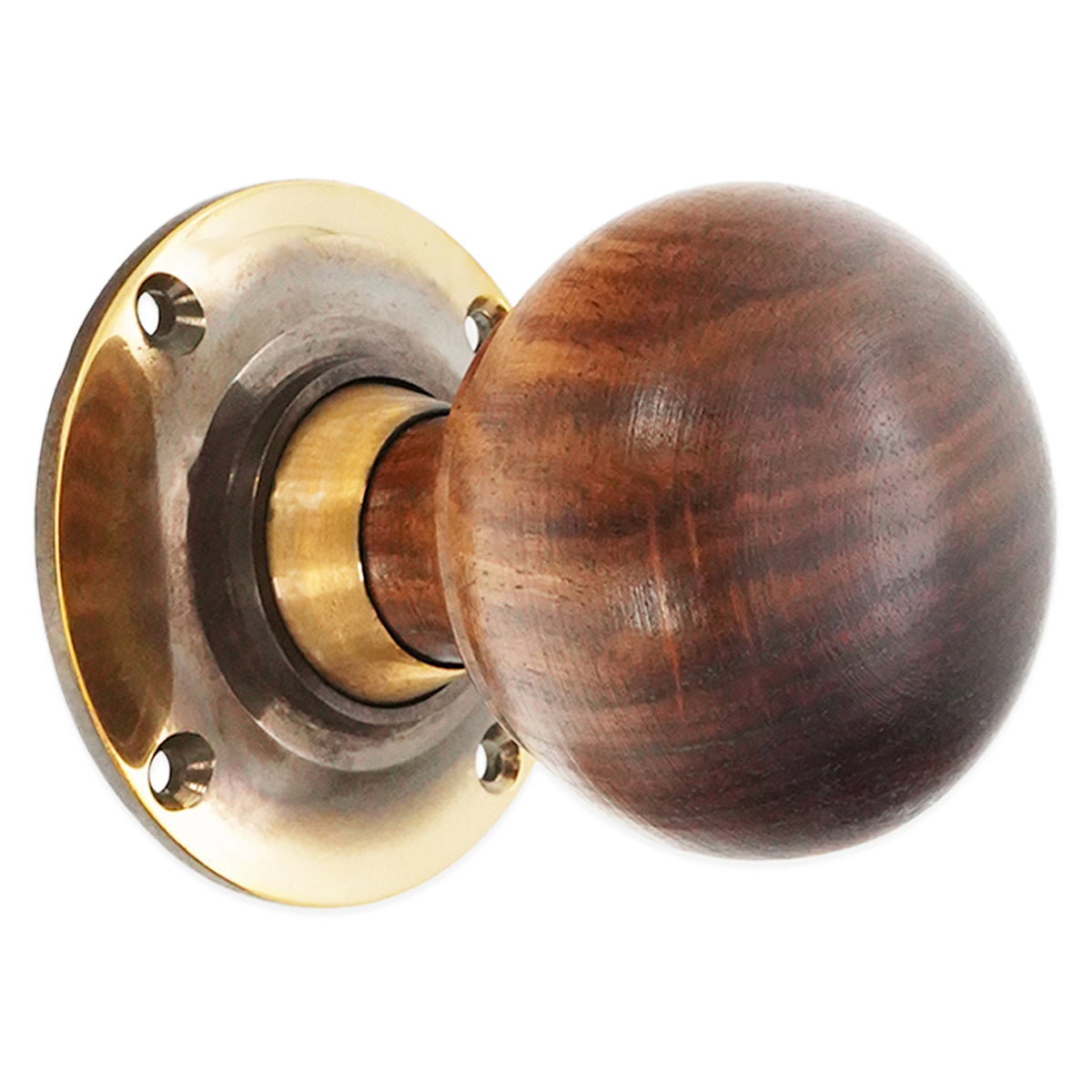 ROSEWOOD BUN RIM/MORTICE DOOR KNOB 60x75x60 AGBR by Spira Brass
