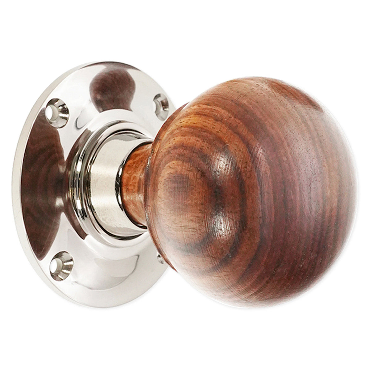 ROSEWOOD BUN RIM/MORTICE DOOR KNOB 60x75x60 PNP by Spira Brass