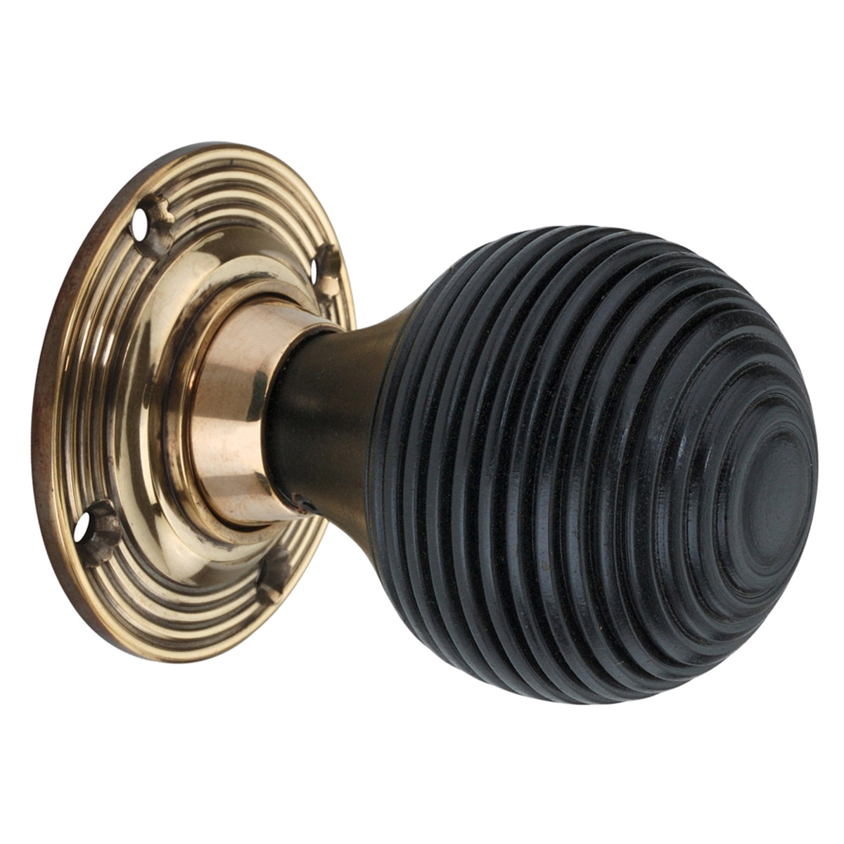 EBONISED BEEHIVE RIM/MORTICE DOOR KNOB 65x85x55 AGBR by Spira Brass