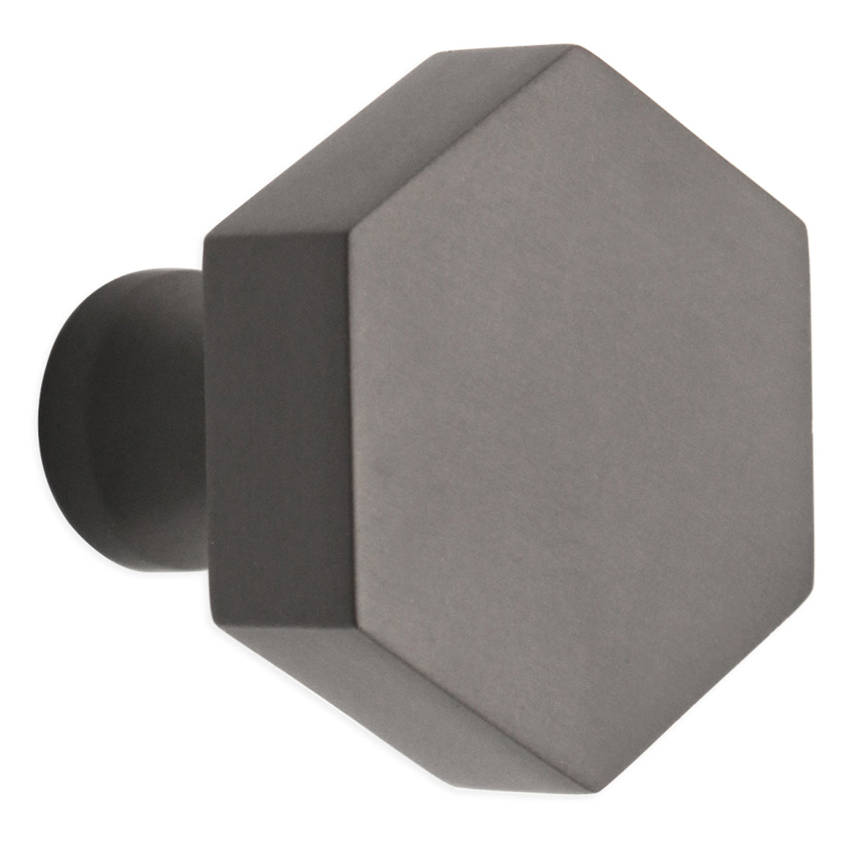 HEXAGONAL CUPBOARD KNOB 38x38x38 GUN by Spira Brass