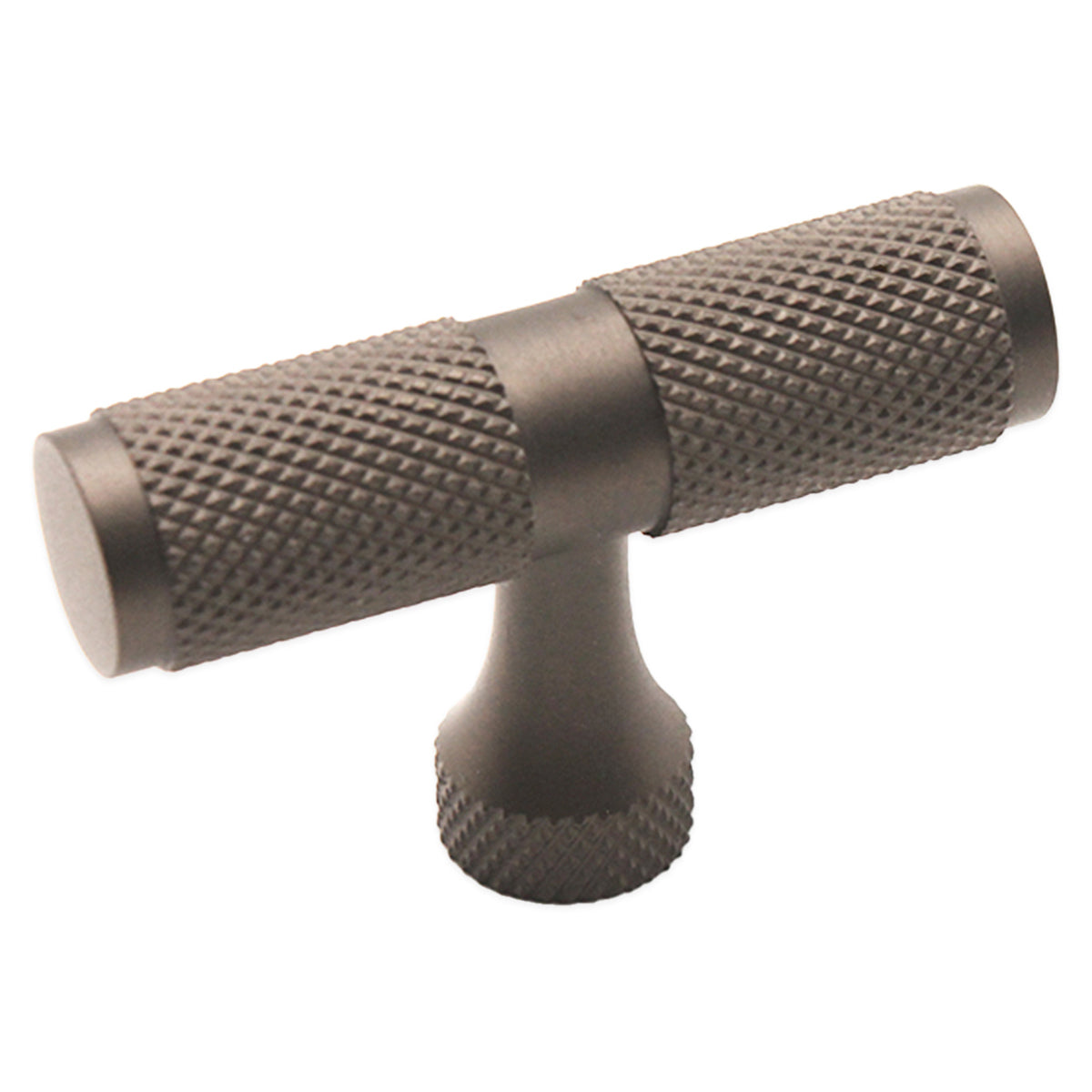 KNURLED T BAR CUPBOARD PULL 13x33x50 GUN by Spira Brass