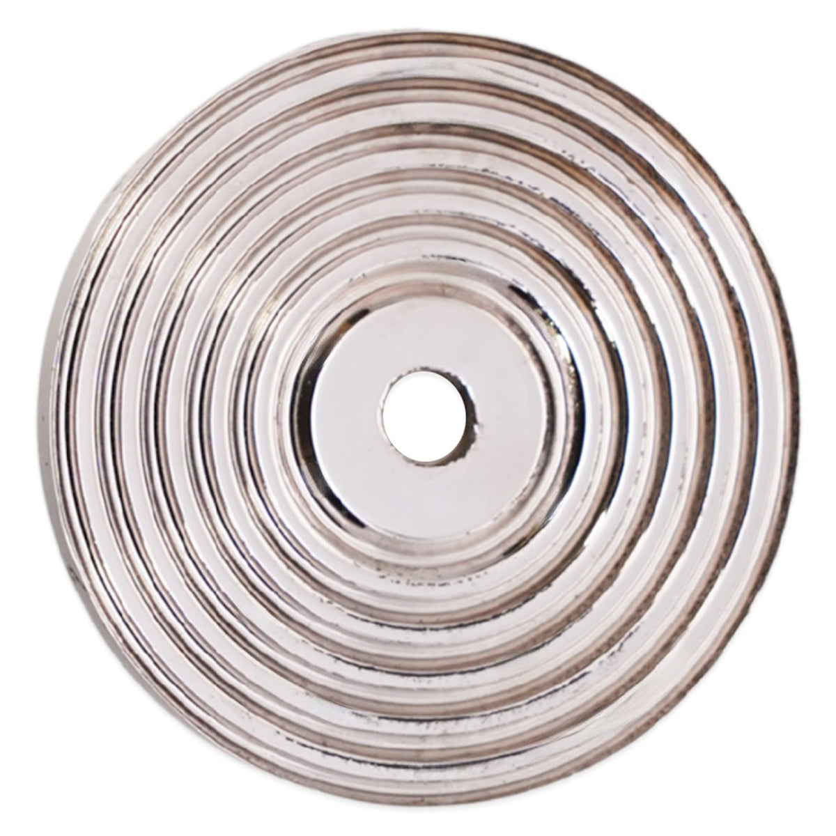 REEDED ROUND BACKPLATE FOR CUPBOARD KNOBS 0.2x3.5x3.5 PNP by Spira Brass