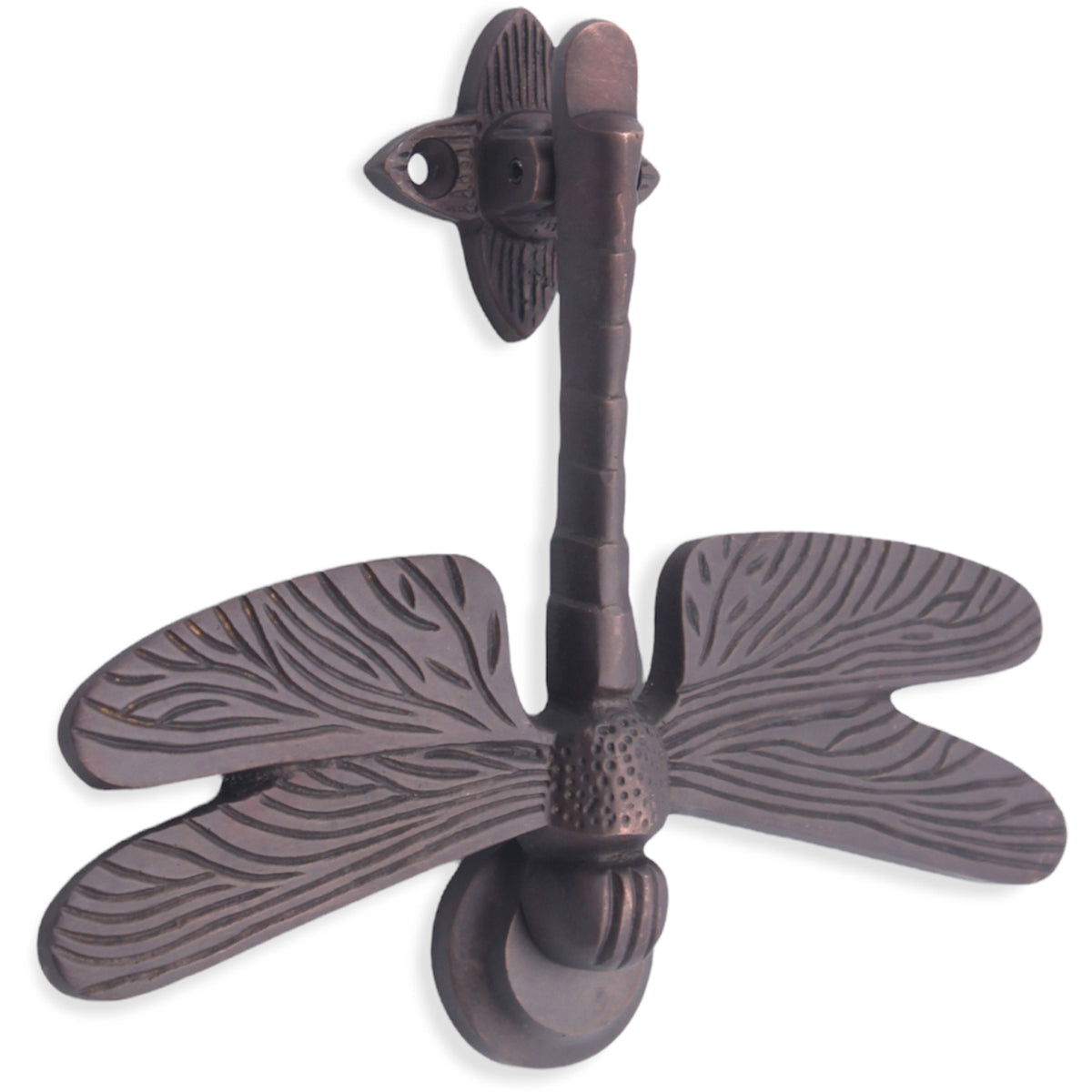 DRAGONFLY DOOR KNOCKER 125x140 AGBZ by Spira Brass