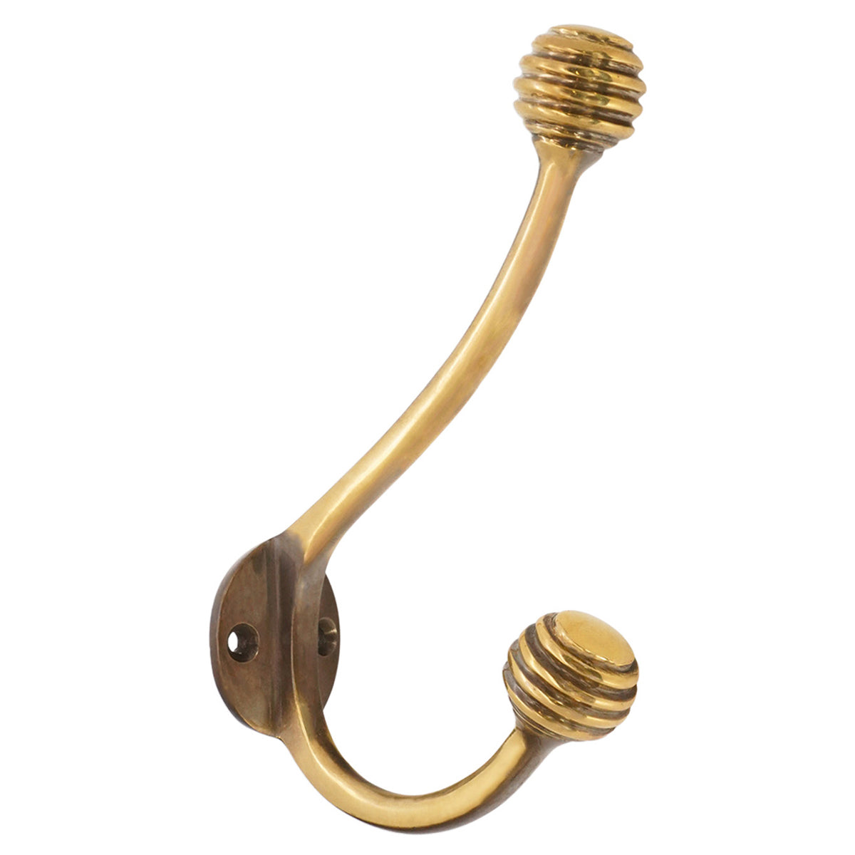 BEEHIVE TWIN COAT HOOK 70x30x145 AGBR by Spira Brass