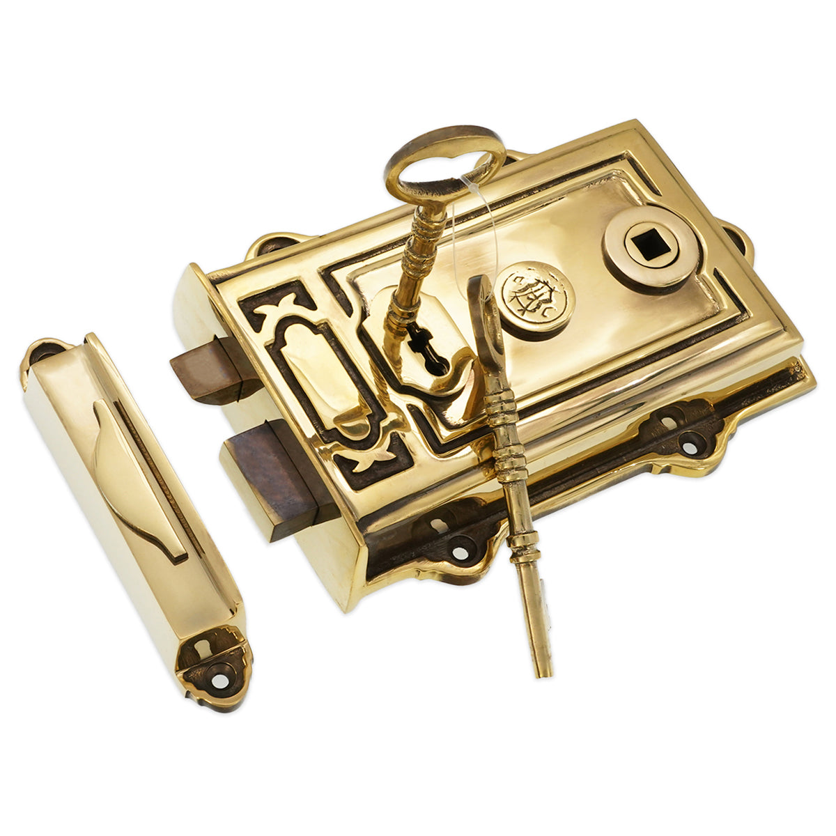 DAVENPORT RIM LOCK 122x30x168 AGBR by Spira Brass