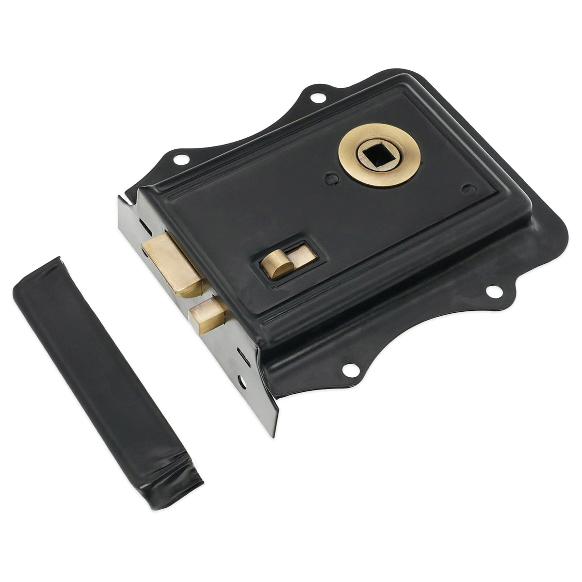 IRON RIM LOCK OLDE 40x118x127 BLK/ANT by Spira Brass