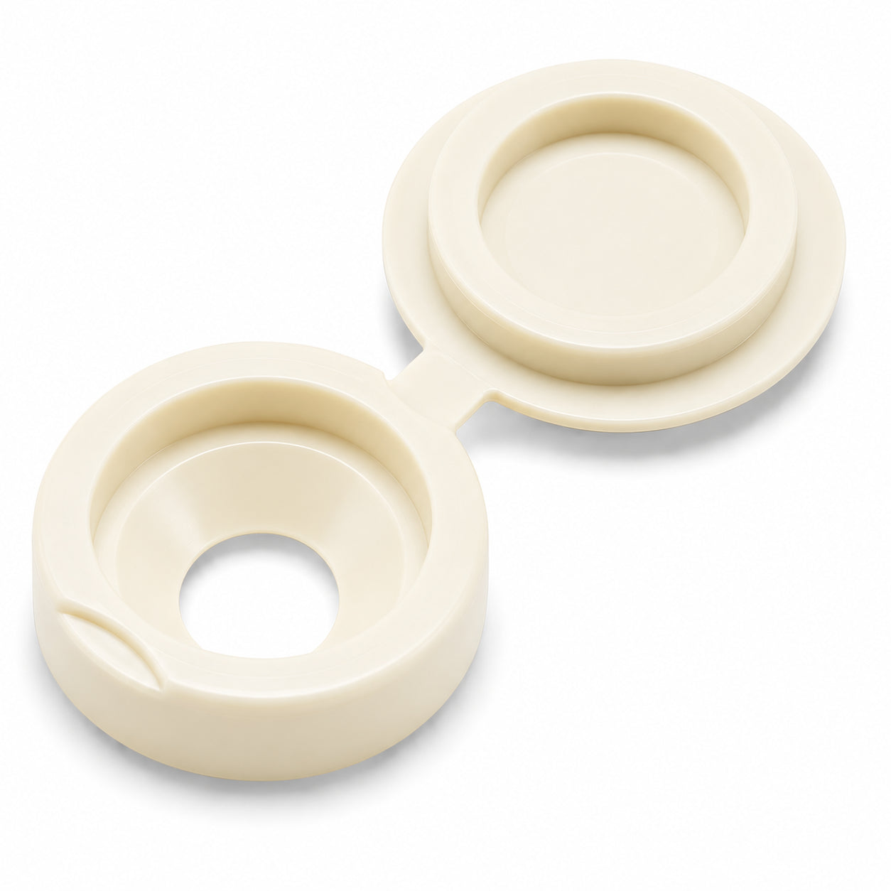 HINGED SCREW CAP SMALL 6-10 IVORY BX1000 by ABISHOT MOULDINGS LTD