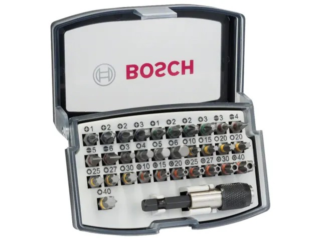 BOSCH PROFESSIONAL EXTRA HARD SCREWDRIVER BIT SET, 32 PIECE by TOOLBANK LTD