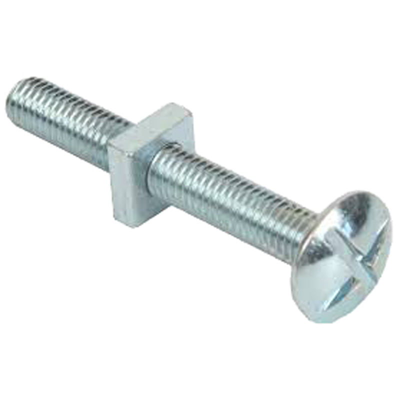 ROOFING BOLT+NUT M6x40 BZP x100 by MERRIWAY