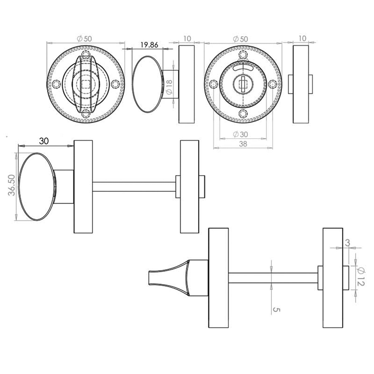 JEDO DESIGNER TURN+RELEASE INDICATOR D50x10 PCP/SCP JV421PCSC