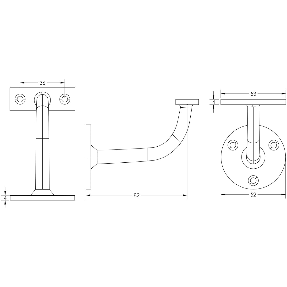 JEDO ZINC HANDRAIL BRACKET HEAVY 80 PCP JV95BPC