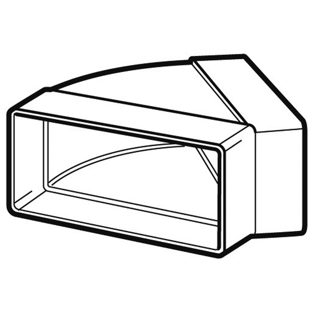 System100 45° Horizontal Bend White
