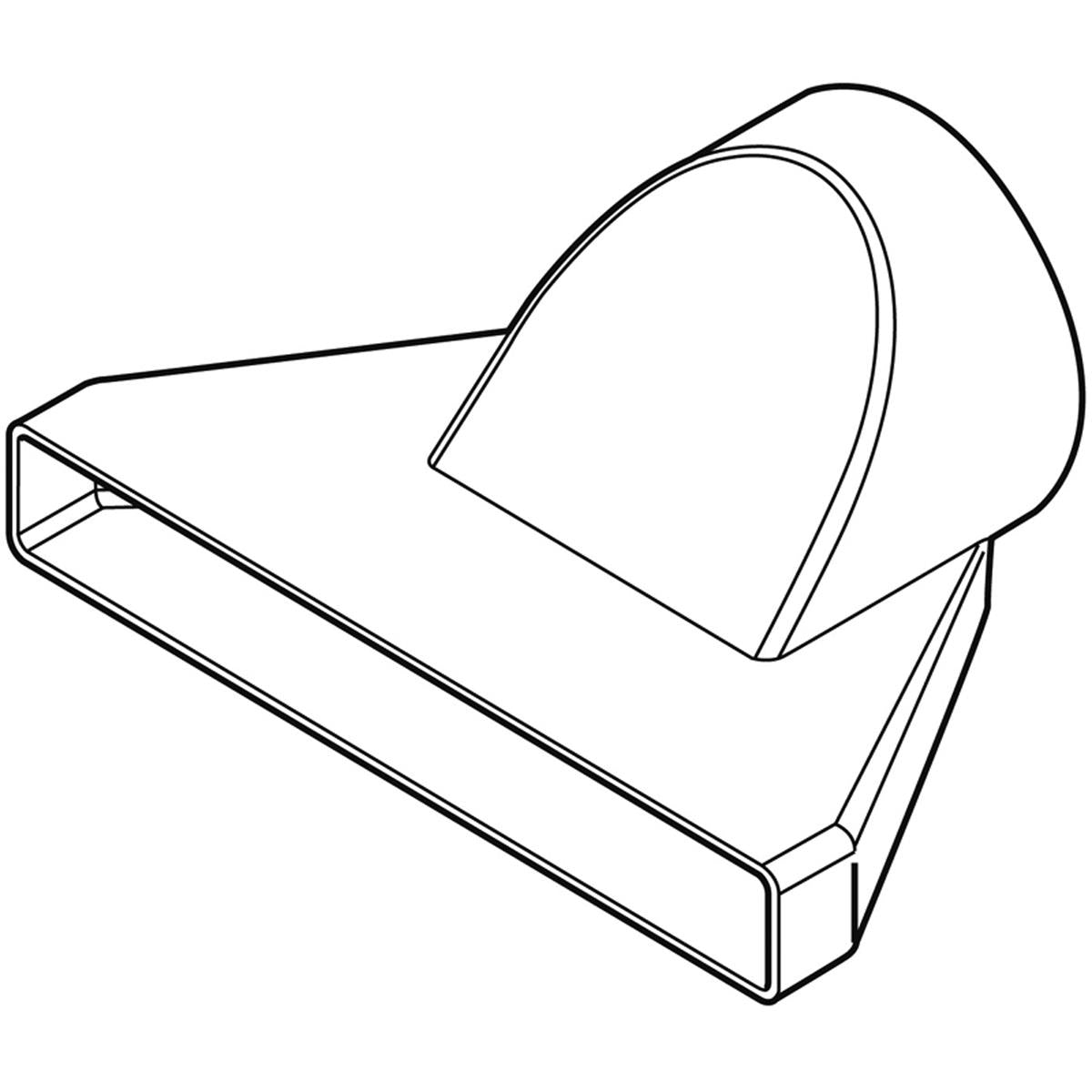 Polyvent225 Round to Rectangular Adapter White