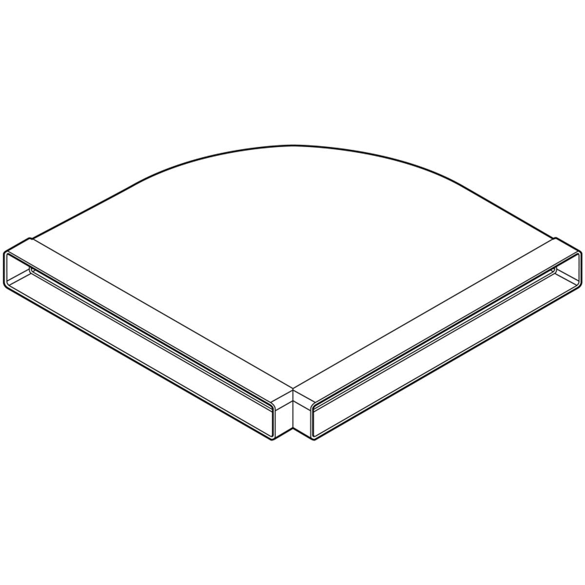 POLYVENT225 HORIZONTAL 90deg BEND WHI by DOMUS VENTILATION