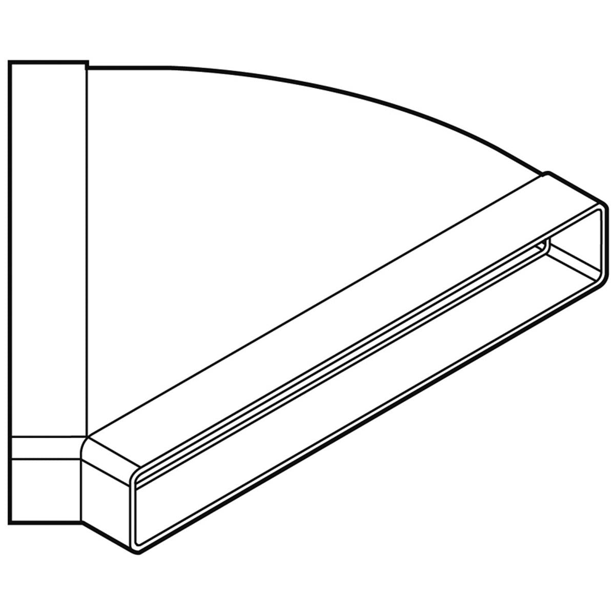 POLYVENT225 HORIZONTAL 45deg BEND WHI – V2008