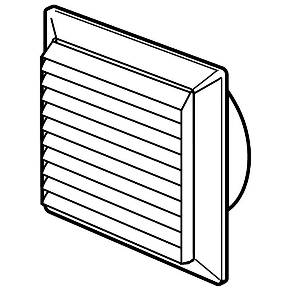 SYS125 LOUVERED VENT+FLY D125 WHITE