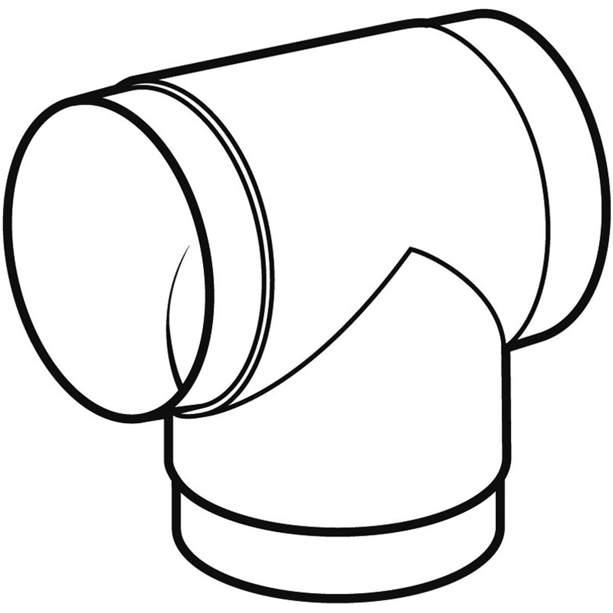 EASIPIPE125 EQUAL T-PIECE PL/WHITE – V592