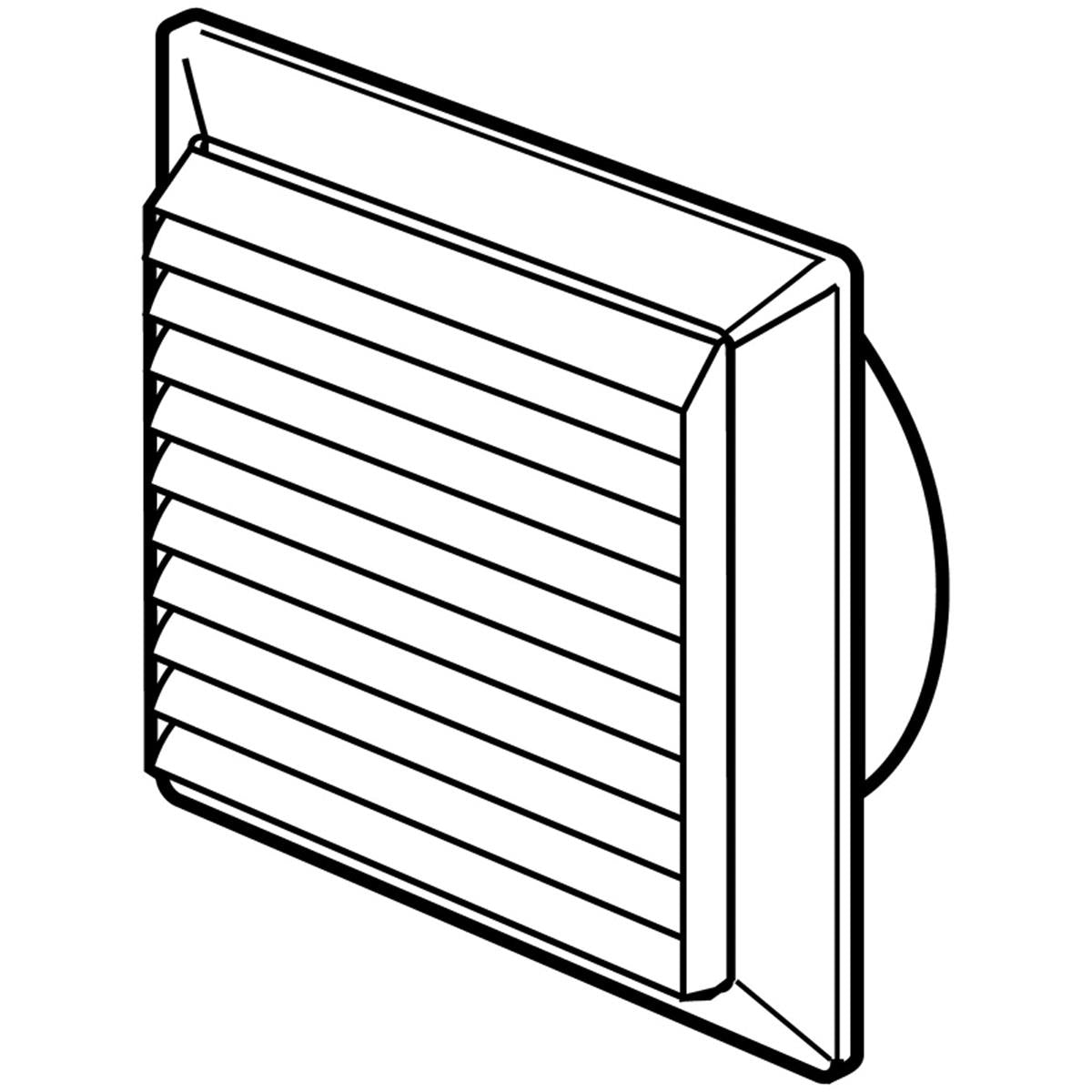 SYS150 LOUVERED VENT+FLY D150 BLACK by DOMUS VENTILATION