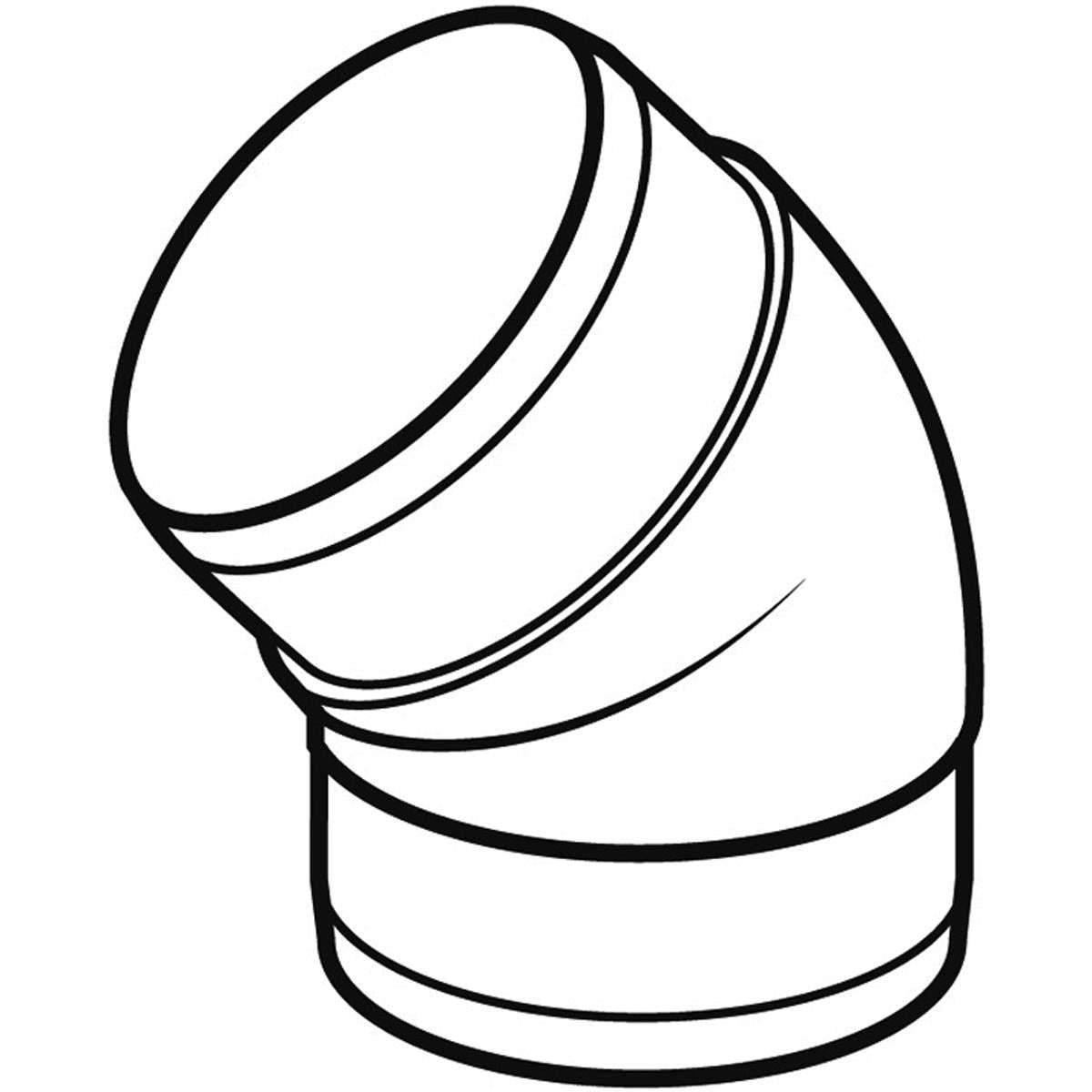 SYS150 RND ELBOW CONNECT 45deg – V691